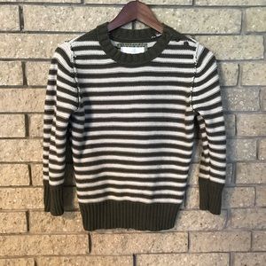 AEO Olive & cream cotton sweater